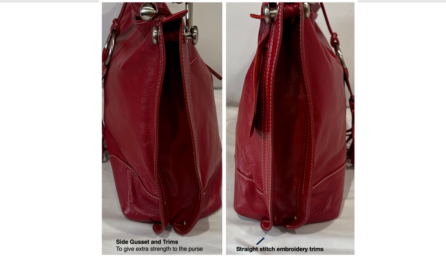 Bella Rosa Maria Boutique | Celsius | Genuine Leather | Red Handbag | Large