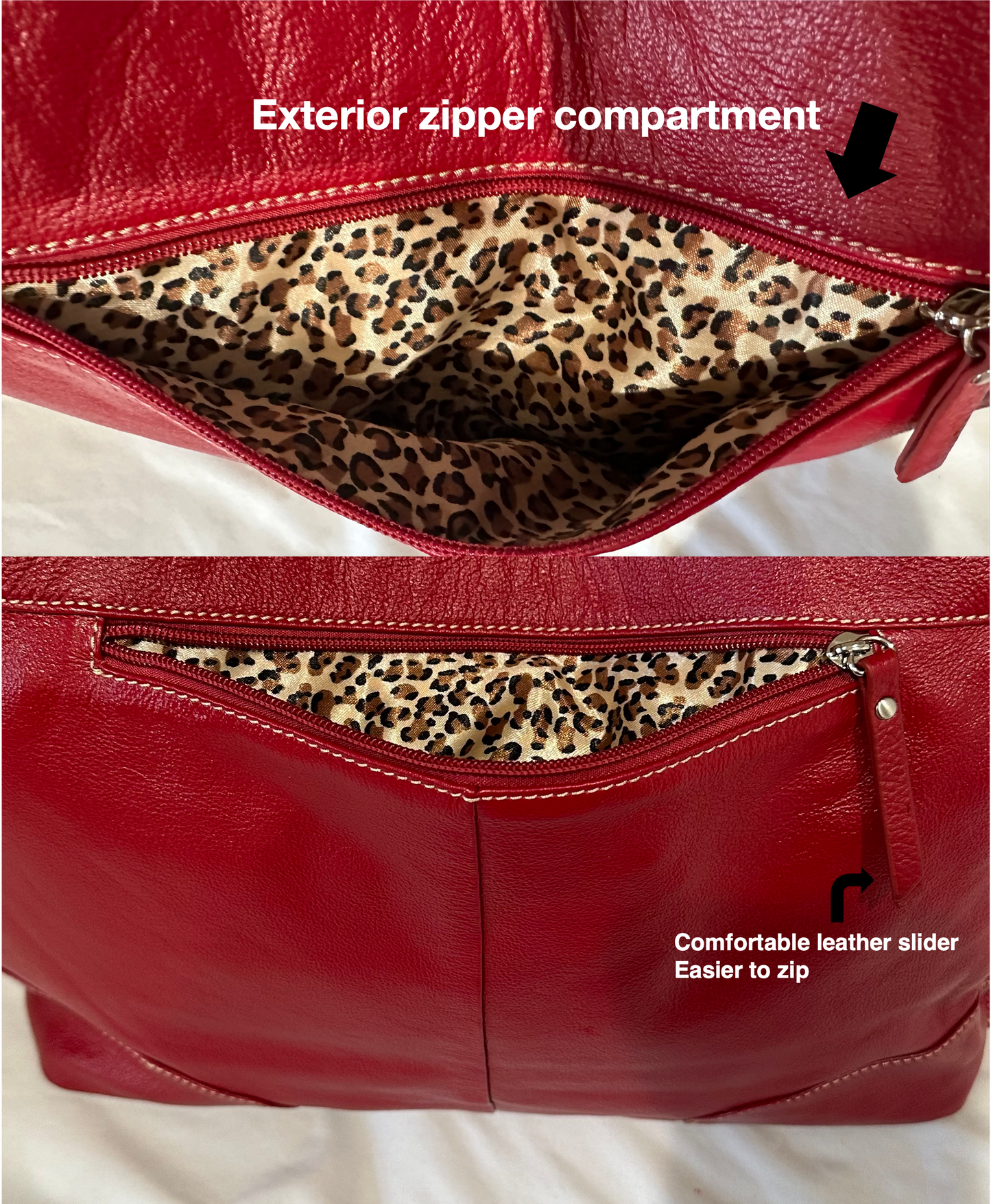 Bella Rosa Maria Boutique | Celsius | Genuine Leather | Red Handbag | Large