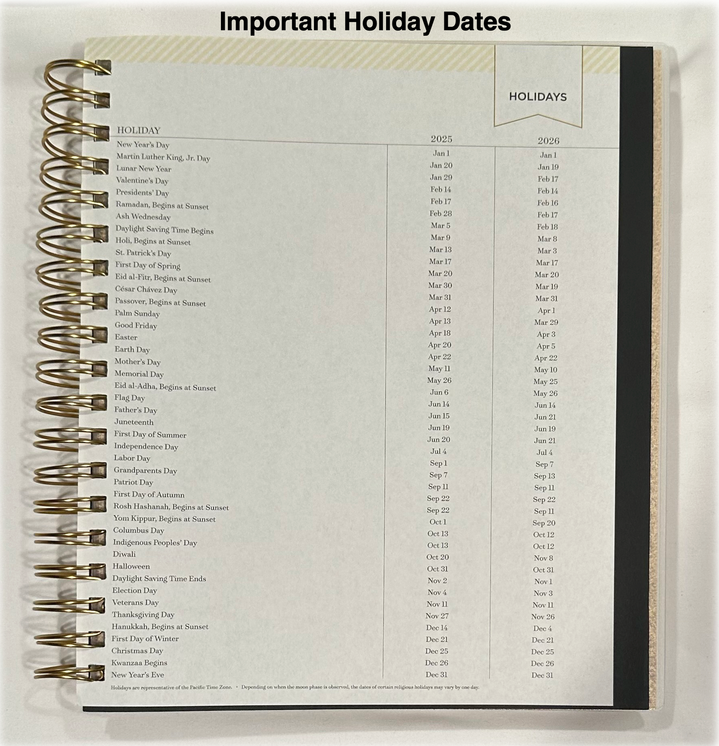 Day Designer 2025 | Large 8x10 | Daily/Monthly Planner & Gold Pen Set | Yellow