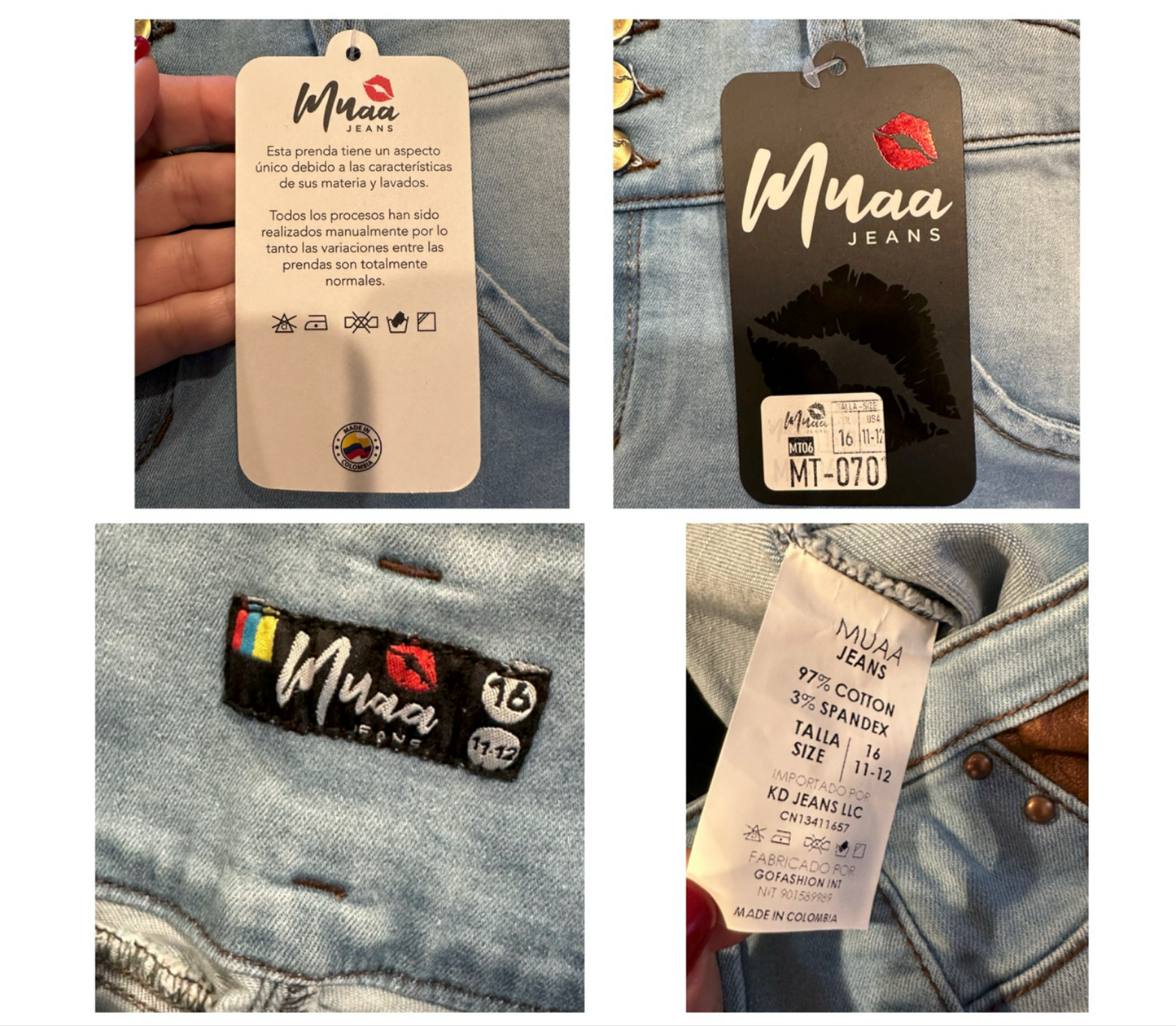 MUAA Butt Lift Columbian Skinny Jeans - Size 11/12 (Small - JS) - Great Deal!