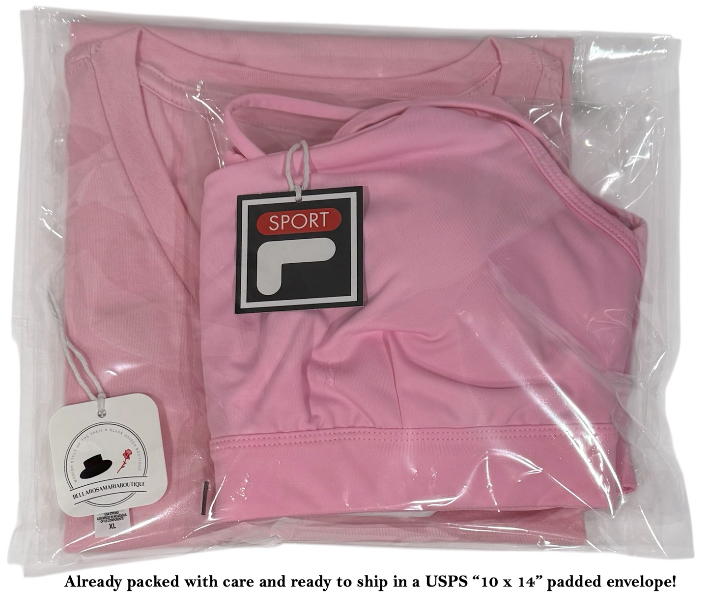 FILA Sport Pink Crisscross Back Sports Bra Set - XL | BellaRosaMariaBoutique