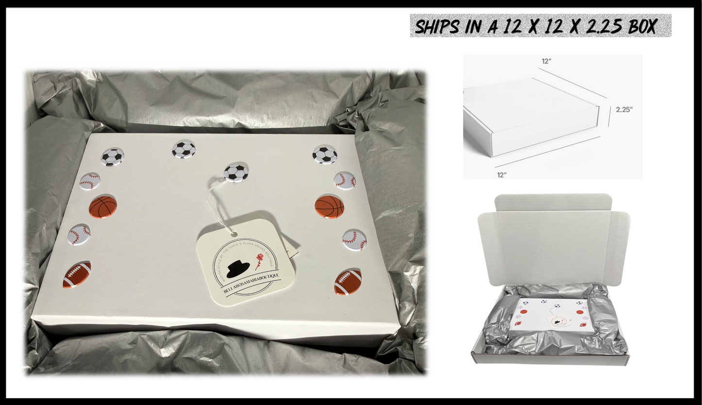 BellaRosaMariaBoutique™ Handmade Sports Shadow Box - Soccer Football Basketball Decor - Unique Gift