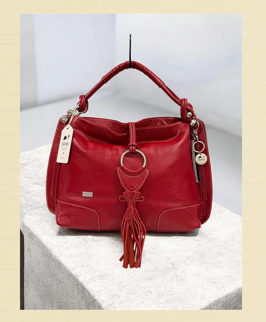 Celsius | Genuine Leather | Red Handbag | Large | Free Shipping! | BellaRosaMariaBoutique Exclusive
