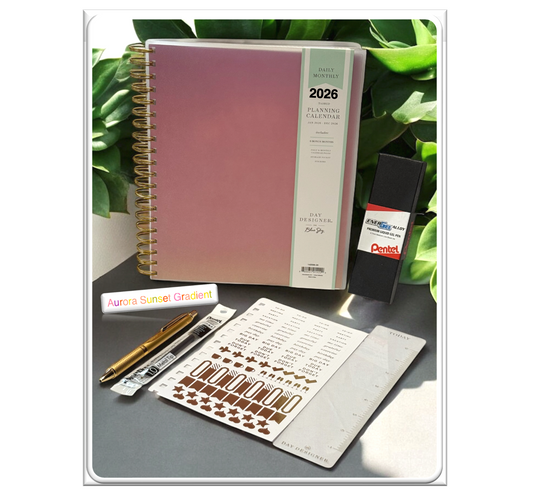 2026 Aurora Sunset Gradient Daily/Monthly Planner Gift Set – BellaRosaMariaBoutique™ Exclusive