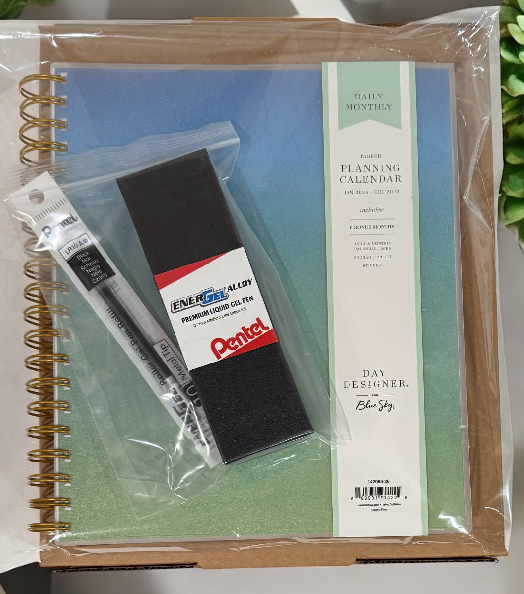 2026 Aurora Tropical Gradient Daily/Monthly Planner Gift Set – BellaRosaMariaBoutique™ Exclusive