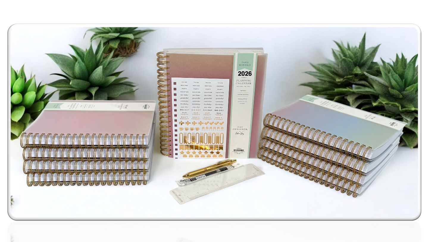 2026 Aurora Sunset Gradient Daily/Monthly Planner Gift Set – BellaRosaMariaBoutique™ Exclusive