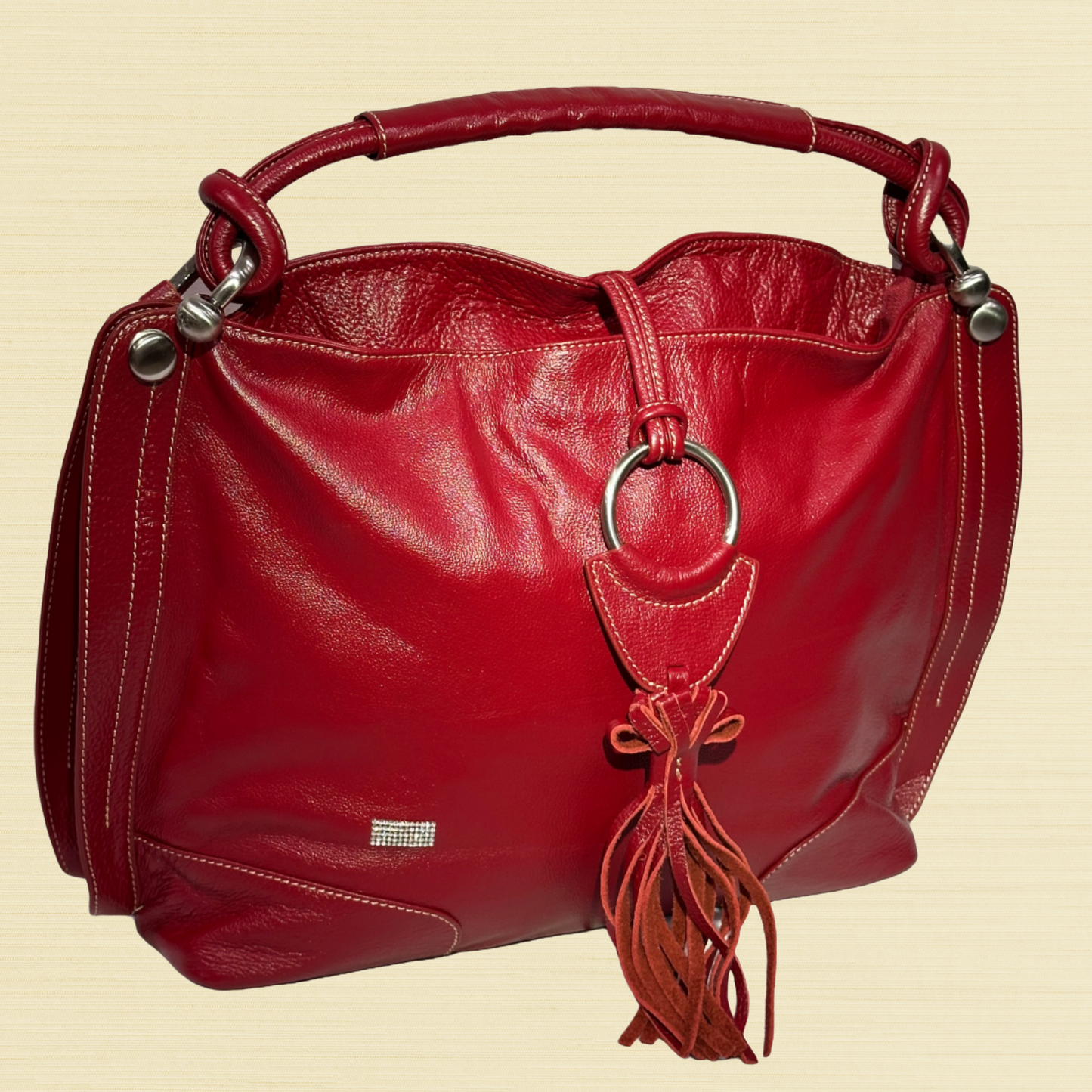 Celsius | Genuine Leather | Red Handbag | Large | Free Shipping! | BellaRosaMariaBoutique Exclusive