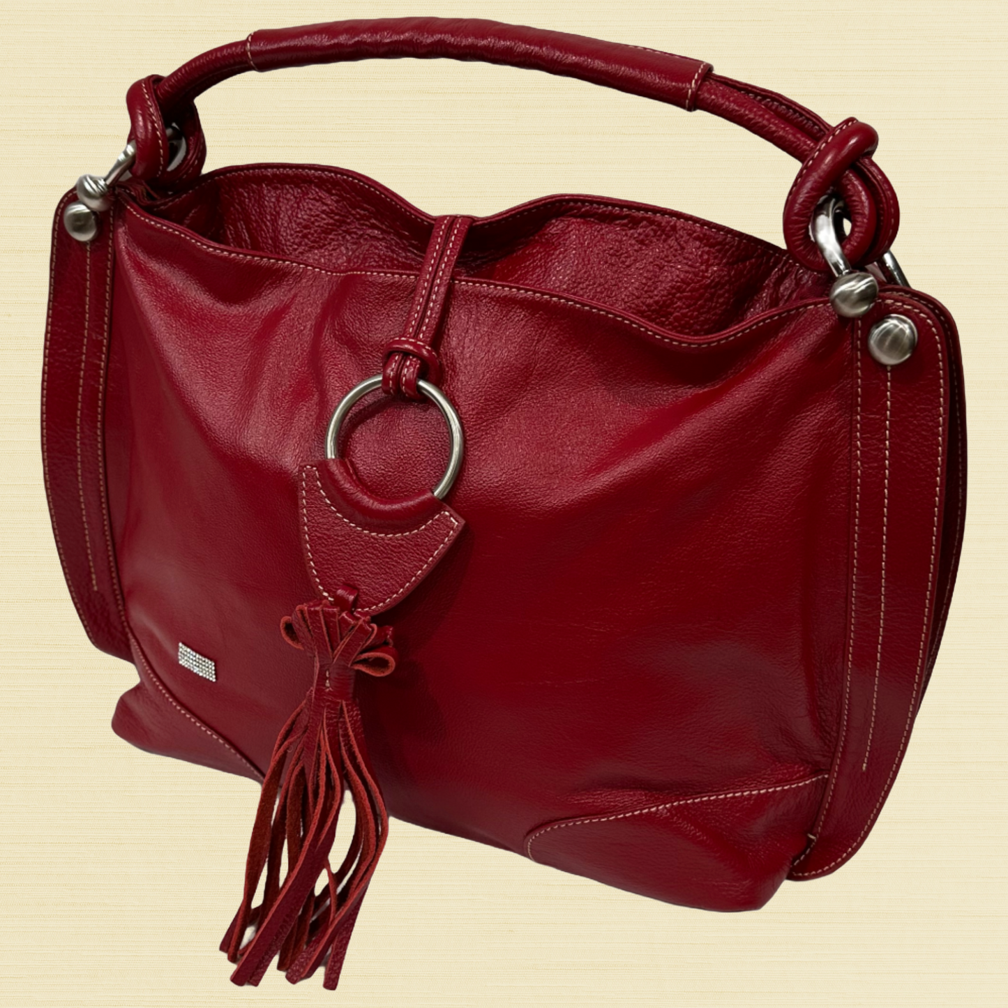 Celsius | Genuine Leather | Red Handbag | Large | Free Shipping! | BellaRosaMariaBoutique Exclusive