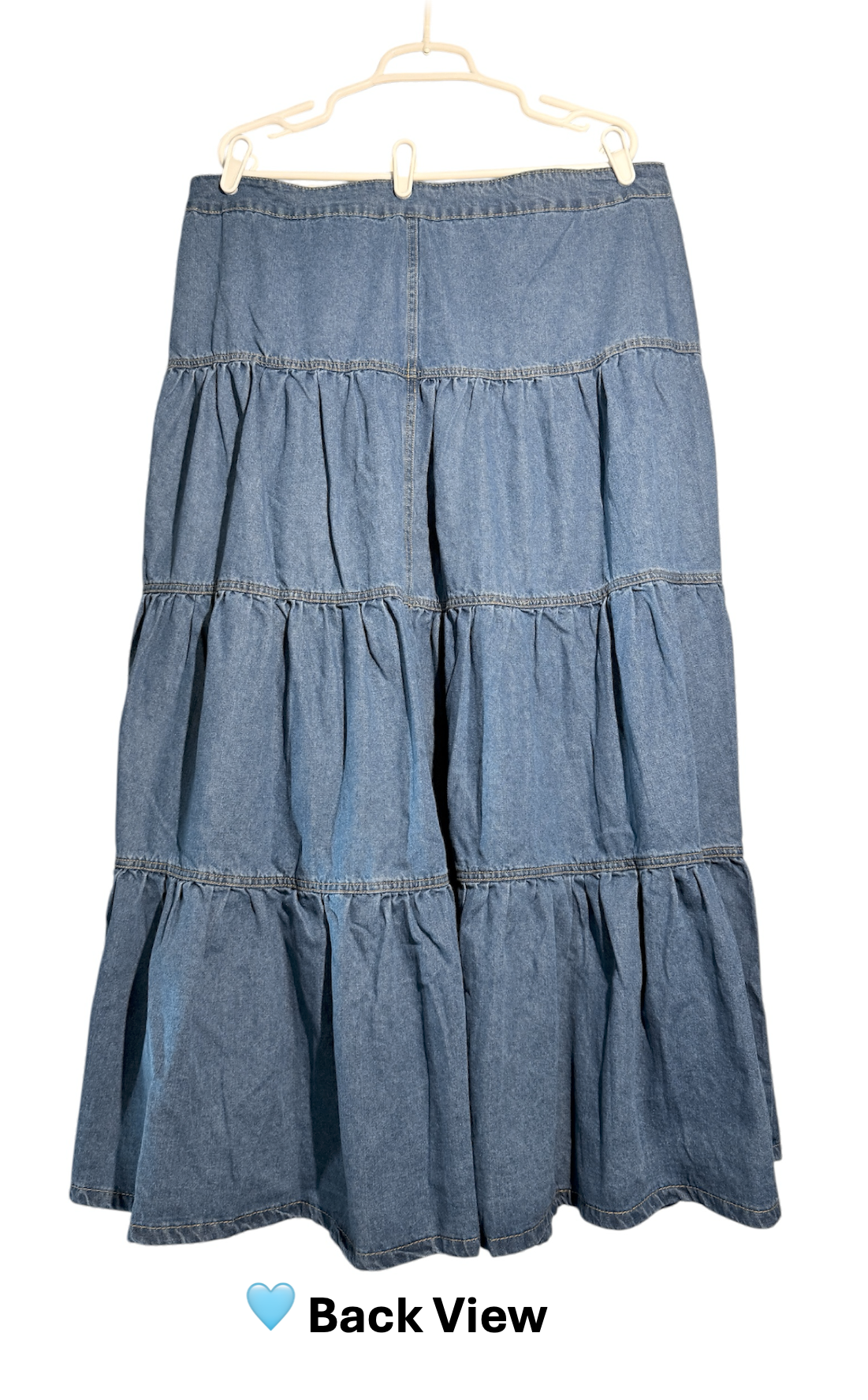 Fashion Nova Doreen Tiered Denim Maxi Skirt – Medium Wash | Size 1X | BellaRosaMariaBoutique™ Exclusive | NWT
