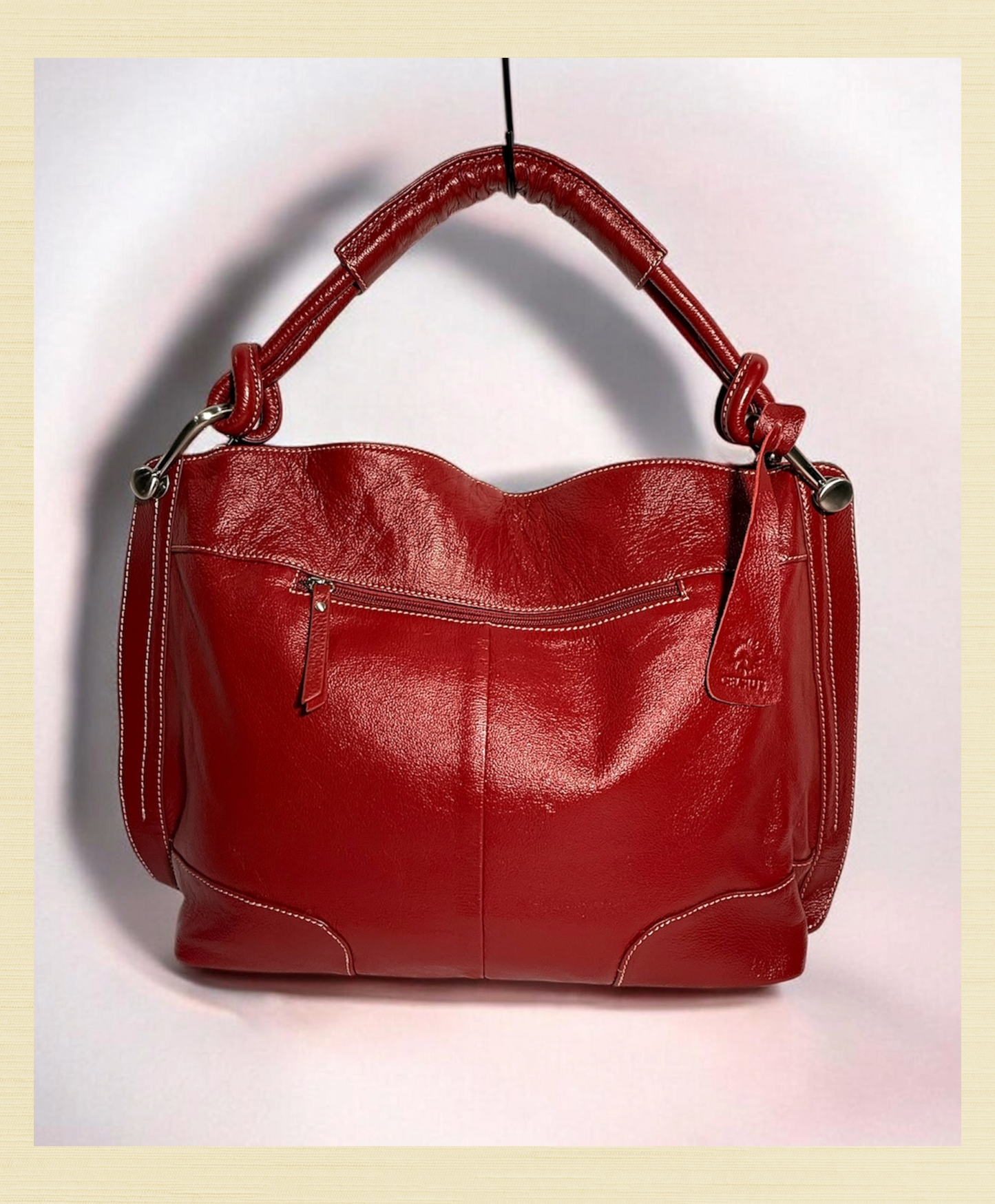 Celsius | Genuine Leather | Red Handbag | Large | Free Shipping! | BellaRosaMariaBoutique Exclusive