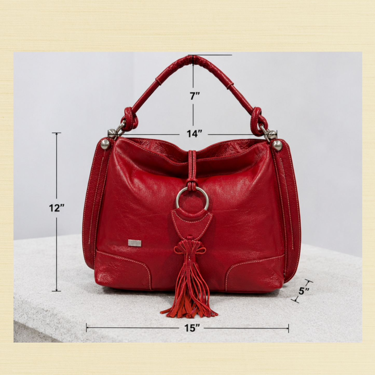 Celsius | Genuine Leather | Red Handbag | Large | Free Shipping! | BellaRosaMariaBoutique Exclusive