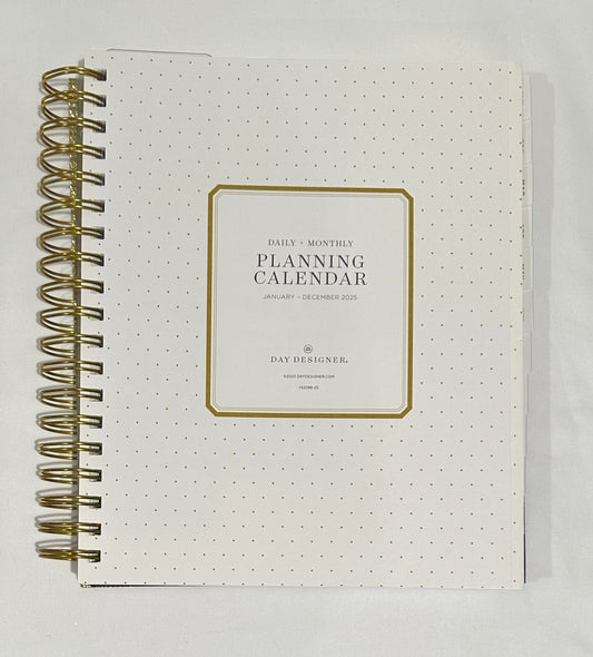 Day Designer 2025 | 8x10 | Daily/Monthly Planner & Gold Pen Set | Olive Green | 40% Off