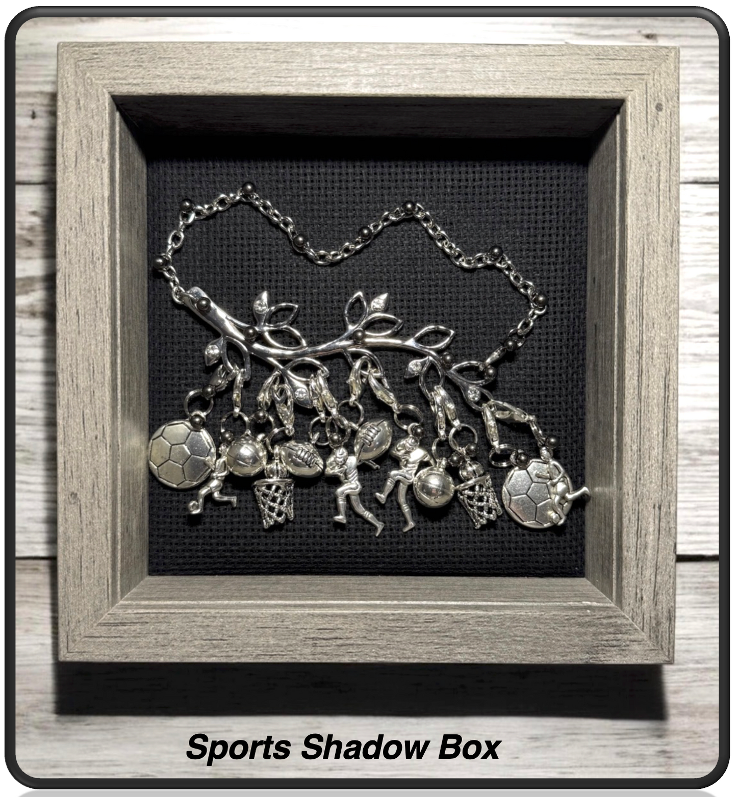 BellaRosaMariaBoutique™ Handmade Sports Shadow Box - Soccer Football Basketball Decor - Unique Gift