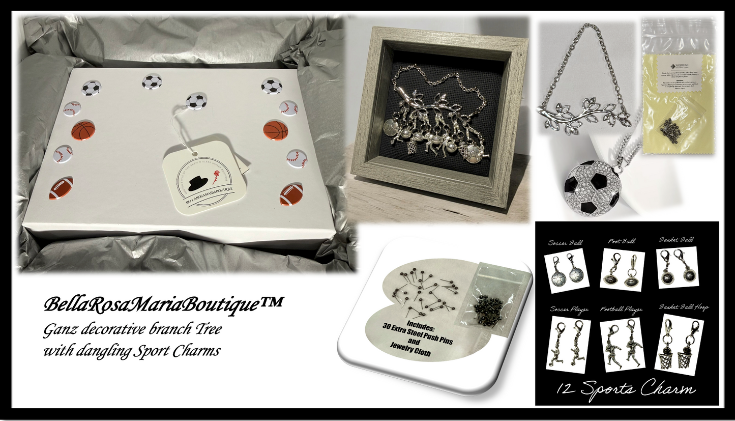 BellaRosaMariaBoutique™ Handmade Sports Shadow Box - Soccer Football Basketball Decor - Unique Gift