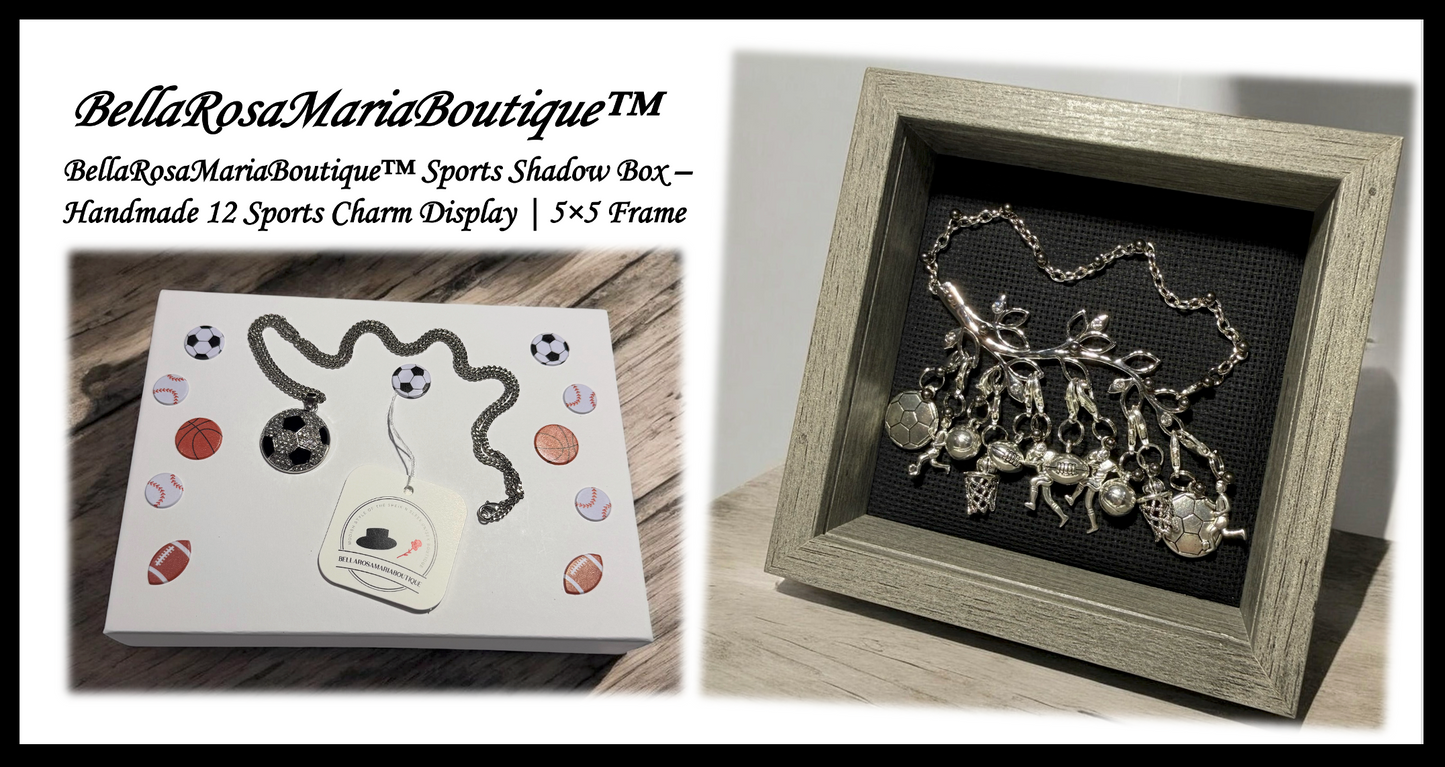 BellaRosaMariaBoutique™ Handmade Sports Shadow Box - Soccer Football Basketball Decor - Unique Gift