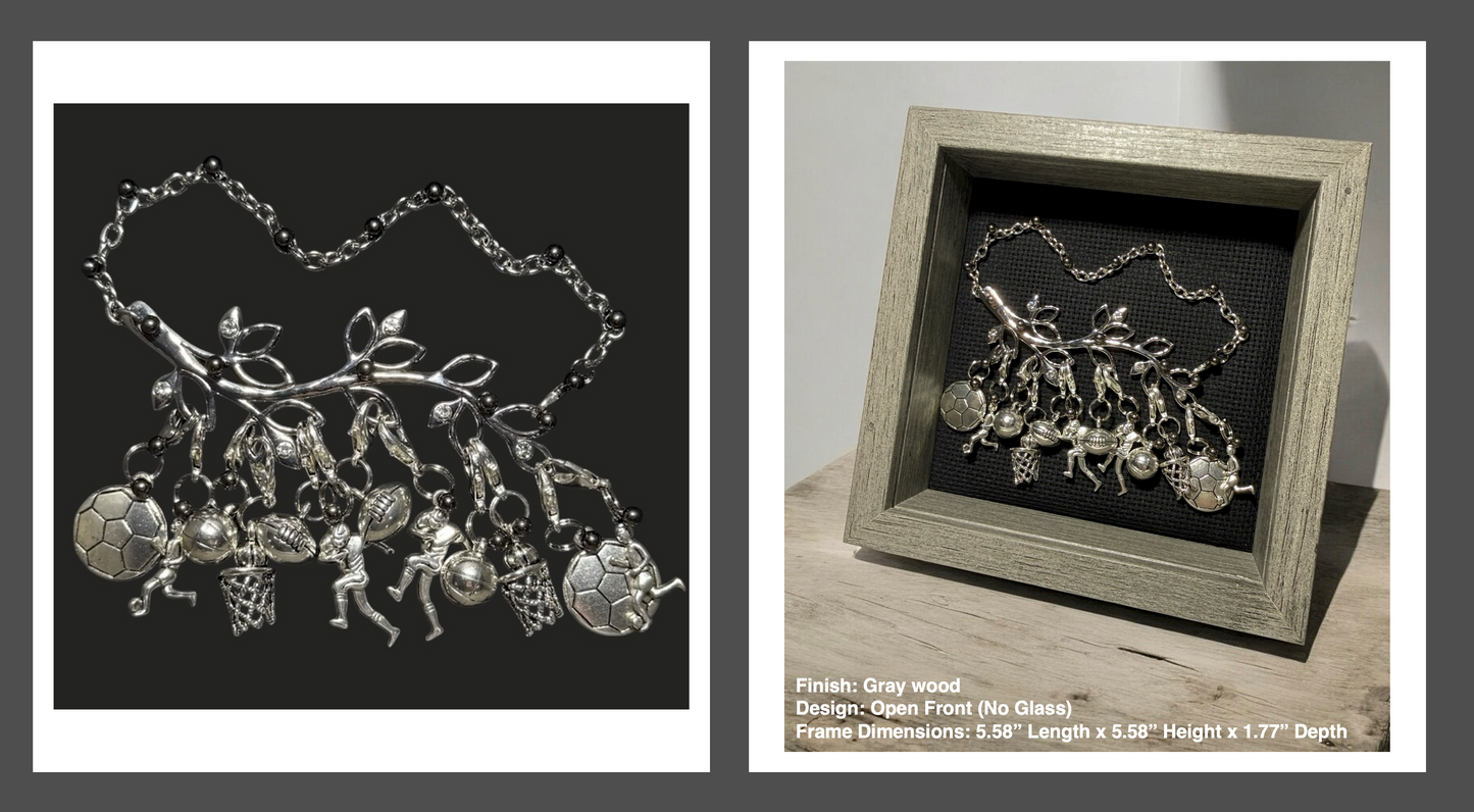 BellaRosaMariaBoutique™ Handmade Sports Shadow Box - Soccer Football Basketball Decor - Unique Gift