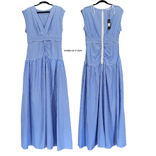Fashion Nova Evelyn Striped Maxi Dress Blue Combo XL | BellaRosaMariaBoutique™ Exclusive | NWT
