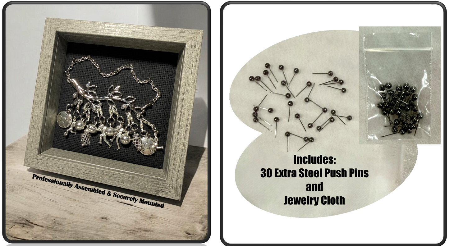 BellaRosaMariaBoutique™ Handmade Sports Shadow Box - Soccer Football Basketball Decor - Unique Gift
