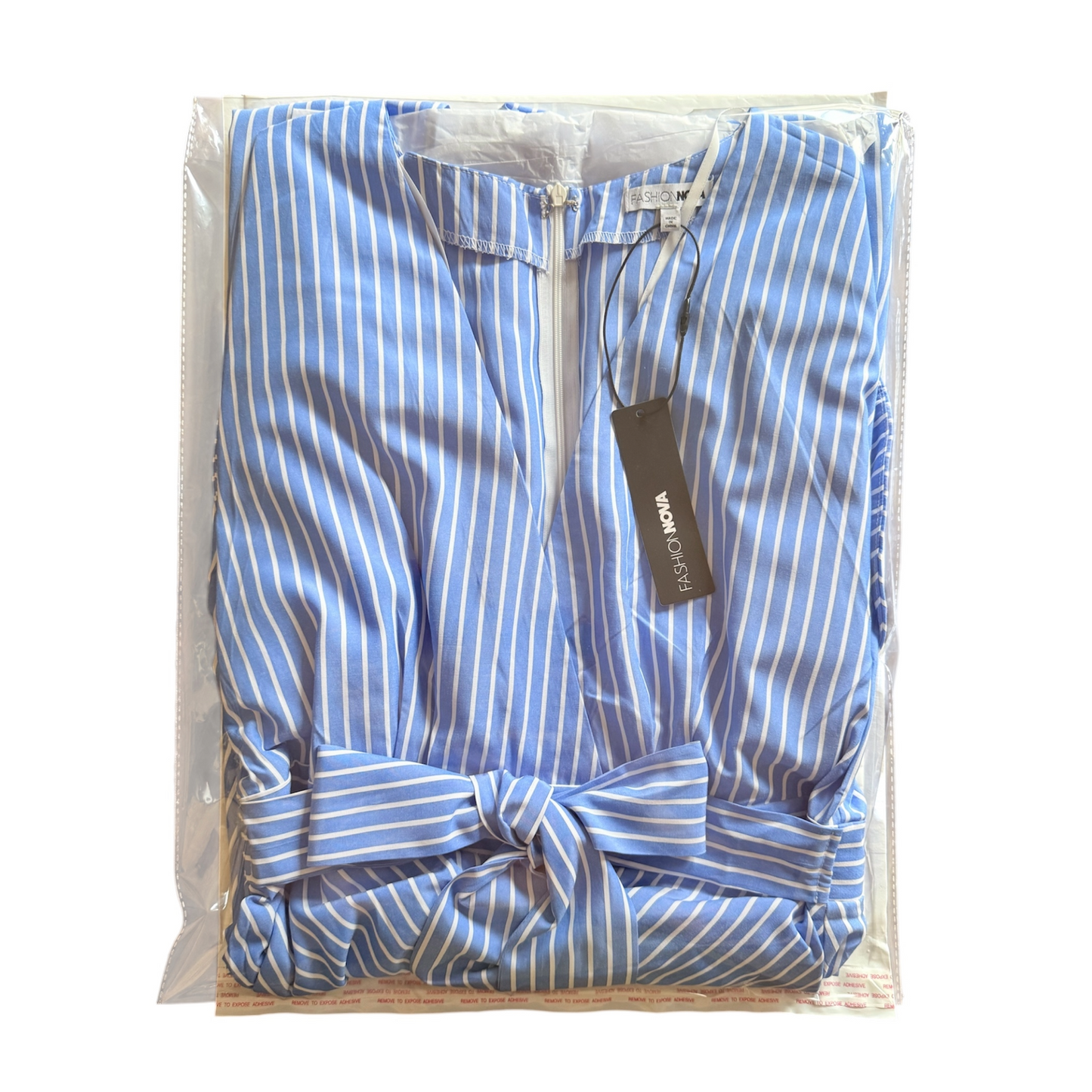 Fashion Nova Evelyn Striped Maxi Dress Blue Combo XL | BellaRosaMariaBoutique™ Exclusive | NWT