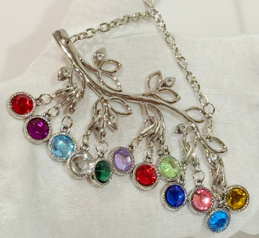 Silver Ornament Stand and Love Branch and 12-Month Birthstone Charm Set | 40% Off